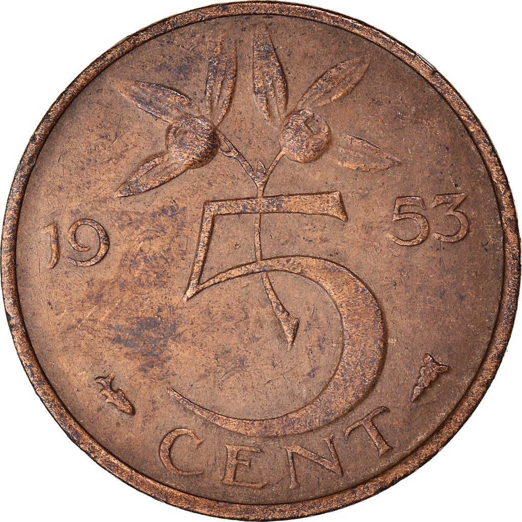 Monnaie, Pays-Bas, Juliana, 5 Cents, 1953, TTB, Bronze, KM:181