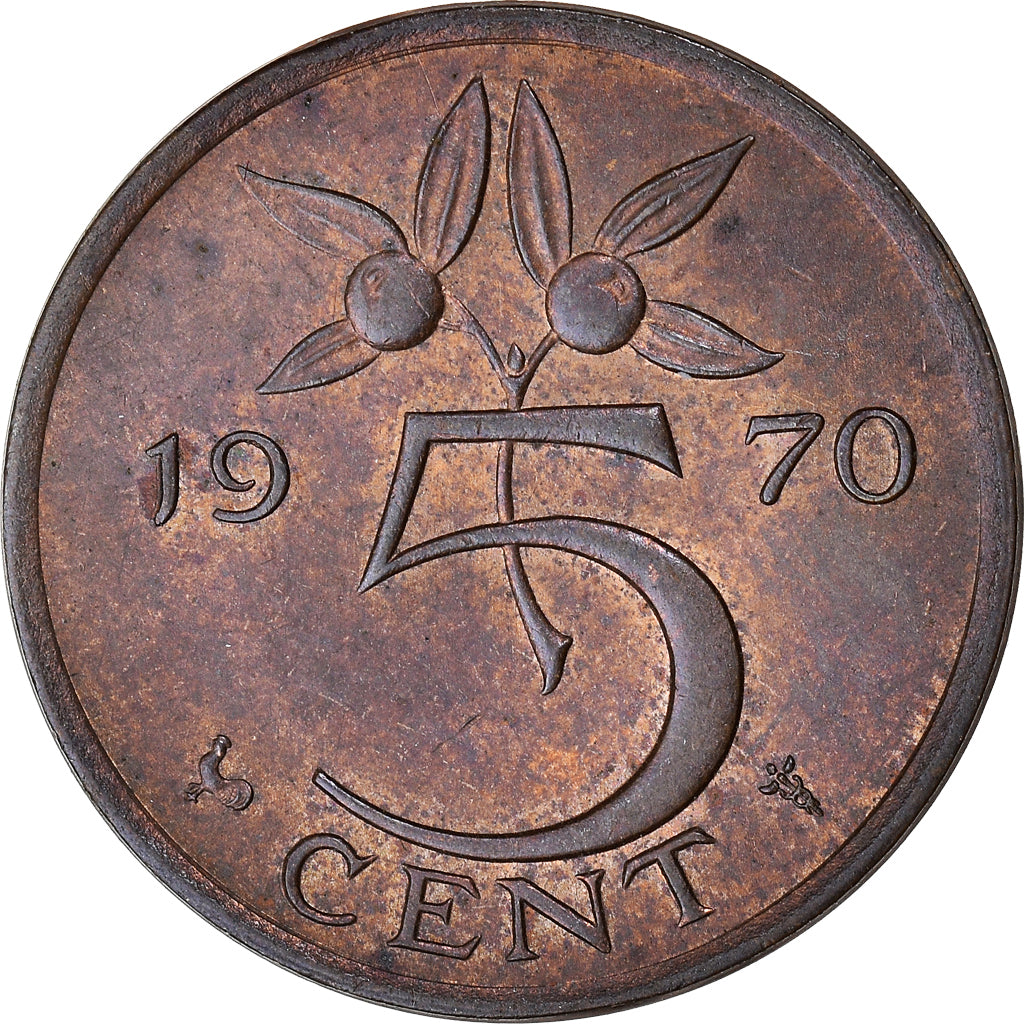 Monnaie, Pays-Bas, Juliana, 5 Cents, 1970, TTB+, Bronze, KM:181