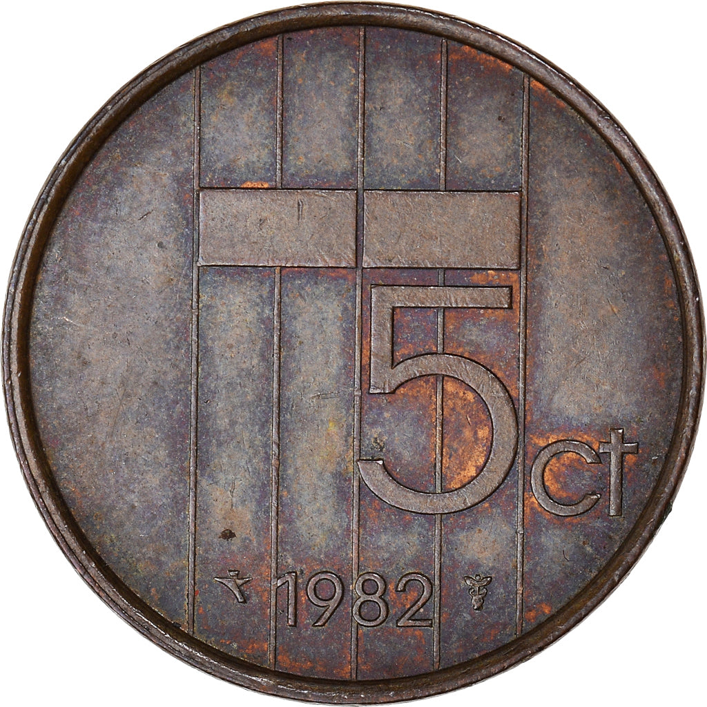 Coin, Netherlands, Beatrix, 5 Cents, 1982, EF(40-45), Bronze, KM:202
