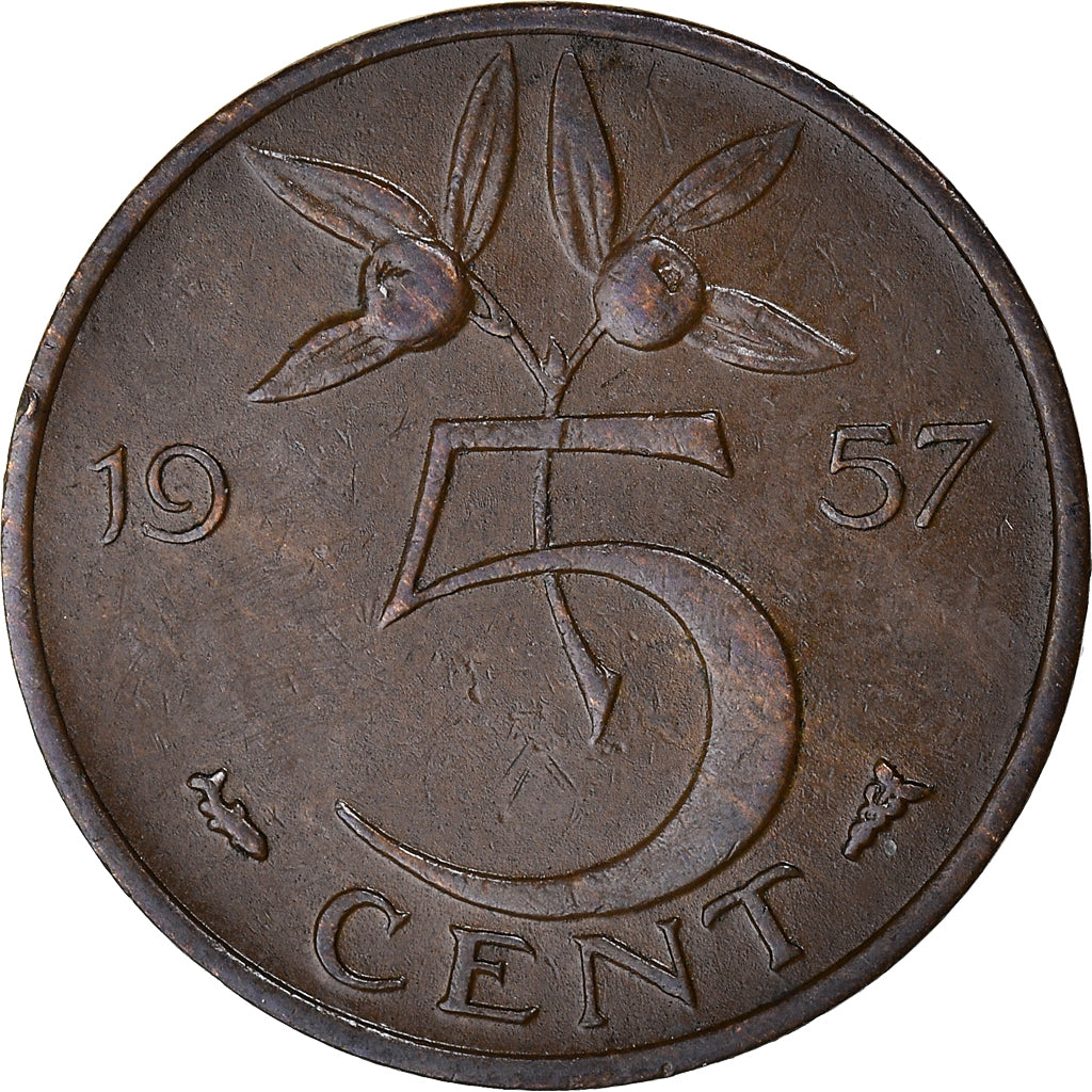 Monnaie, Pays-Bas, Juliana, 5 Cents, 1957, TTB+, Bronze, KM:181