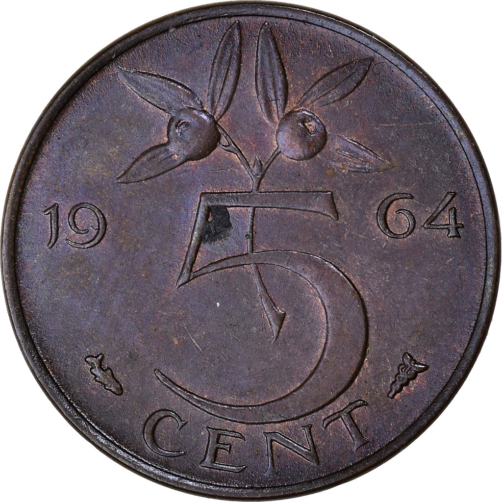 Münze, Niederlande, Juliana, 5 Cents, 1964, VZ, Bronze, KM:181