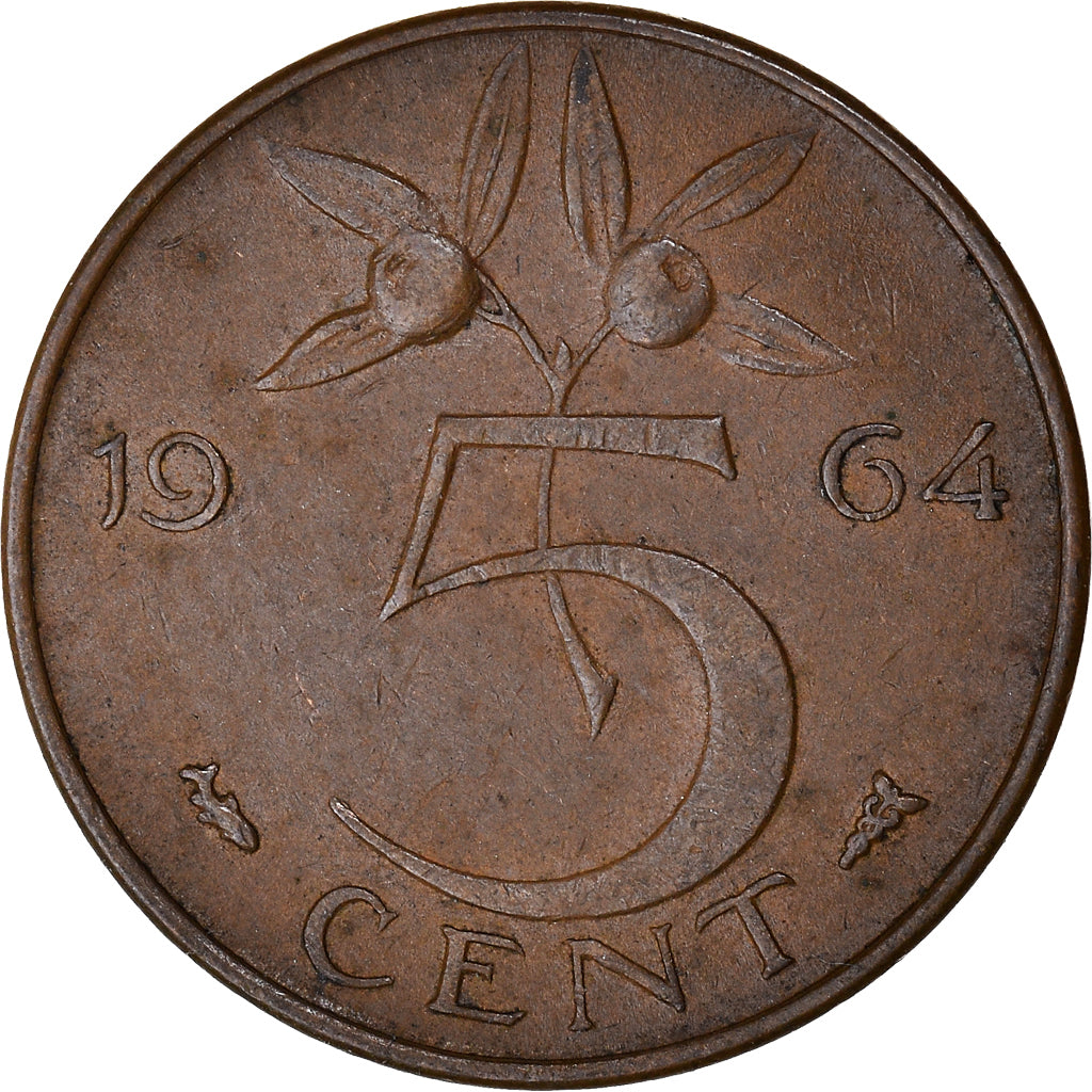 Monnaie, Pays-Bas, Juliana, 5 Cents, 1964, TTB, Bronze, KM:181