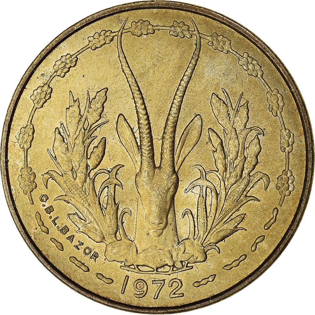 Moneta, Stati dell'Africa occidentale, 5 Francs, 1972, SPL-