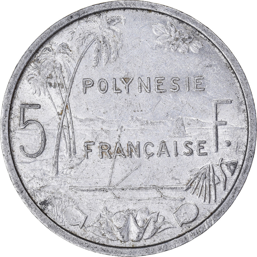 Coin, French Polynesia, 5 Francs, 1965, EF(40-45), Aluminum, KM:4