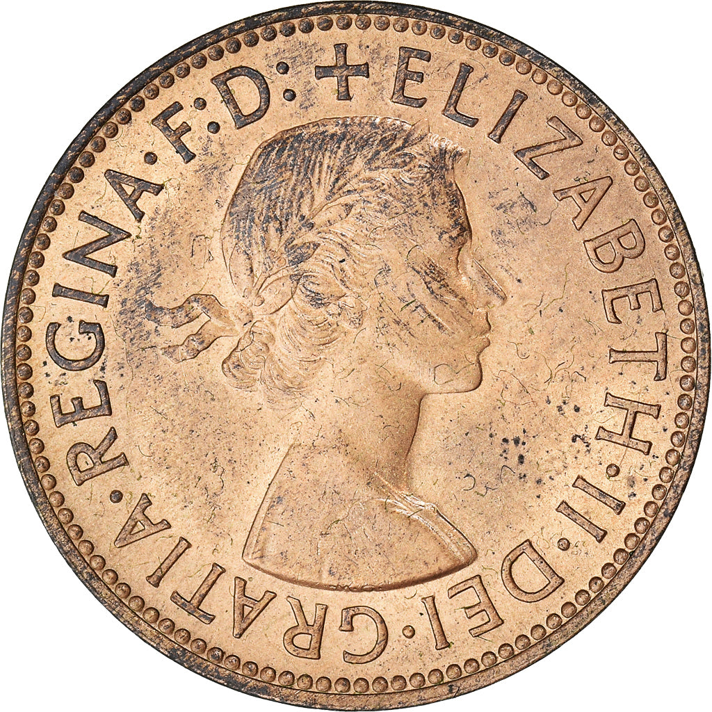 Monnaie, Grande-Bretagne, Elizabeth II, 1/2 Penny, 1955, SUP, Bronze, KM:896