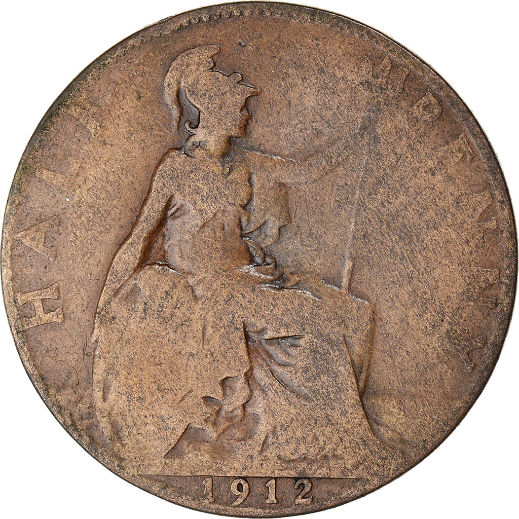 Monnaie, Grande-Bretagne, George V, 1/2 Penny, 1912, B+, Bronze, KM:809