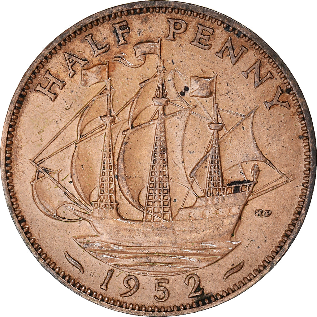 Coin, Great Britain, George VI, 1/2 Penny, 1952, EF(40-45), Bronze, KM:868