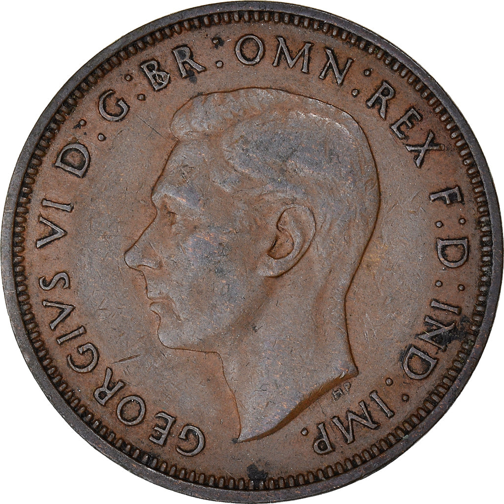 Moneta, Gran Bretagna, George VI, 1/2 Penny, 1946, MB+, Bronzo, KM:844