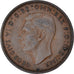 Moneta, Gran Bretagna, George VI, 1/2 Penny, 1946, MB+, Bronzo, KM:844