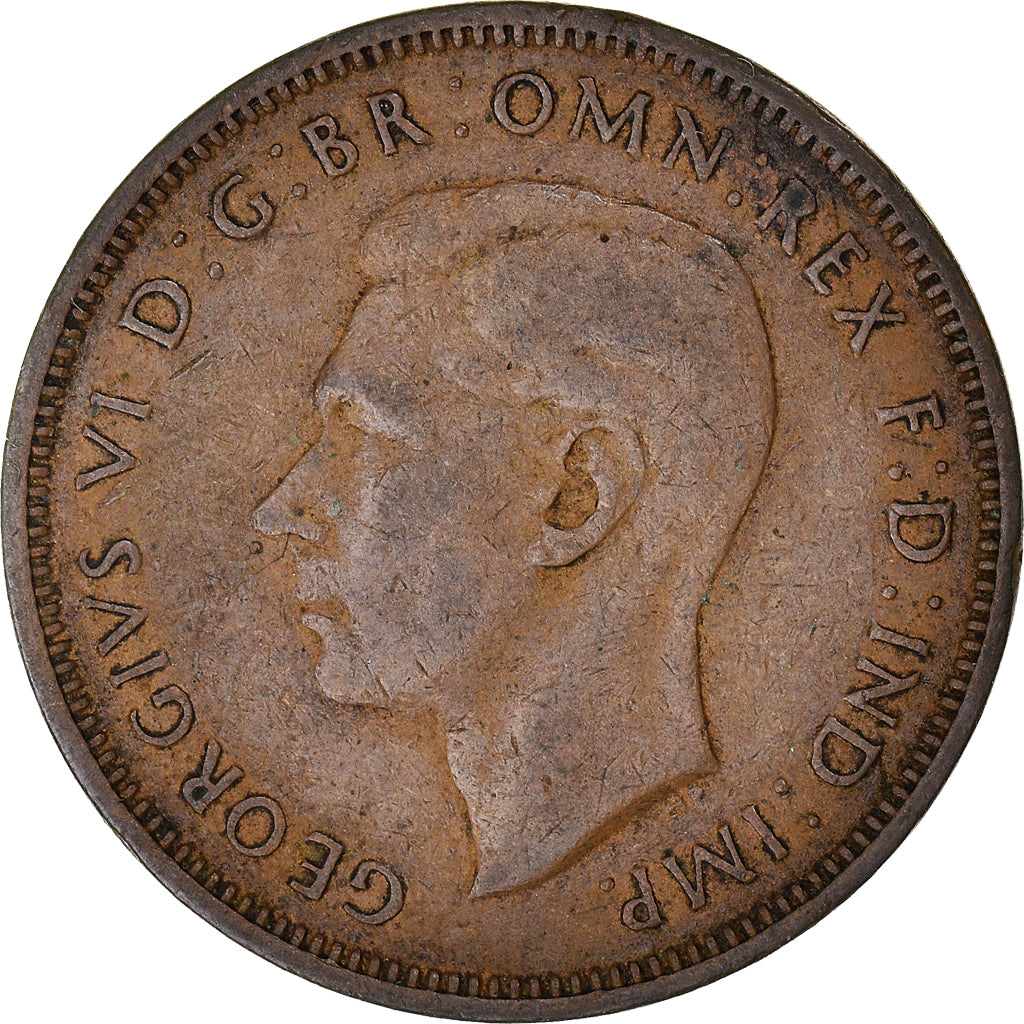 Coin, Great Britain, George VI, 1/2 Penny, 1945, VF(20-25), Bronze, KM:844