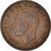 Coin, Great Britain, George VI, 1/2 Penny, 1945, VF(20-25), Bronze, KM:844