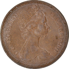 Coin, Great Britain, Elizabeth II, 2 New Pence, 1971, AU(50-53), Bronze, KM:916