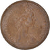 Coin, Great Britain, Elizabeth II, 2 New Pence, 1971, AU(50-53), Bronze, KM:916