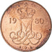 Coin, Denmark, Margrethe II, 5 Öre, 1980, Copenhagen, AU(50-53), Copper Clad