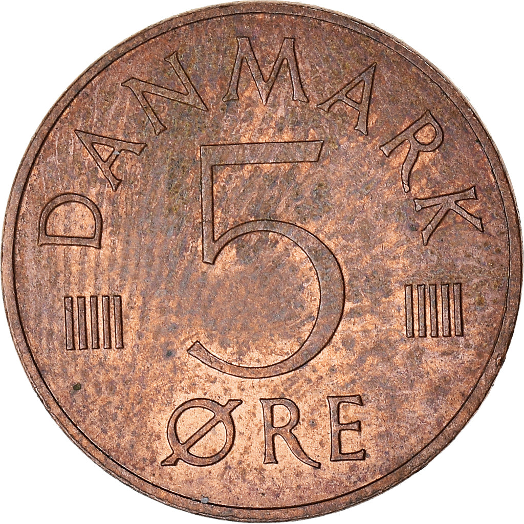 Coin, Denmark, Margrethe II, 5 Öre, 1980, Copenhagen, AU(50-53), Copper Clad