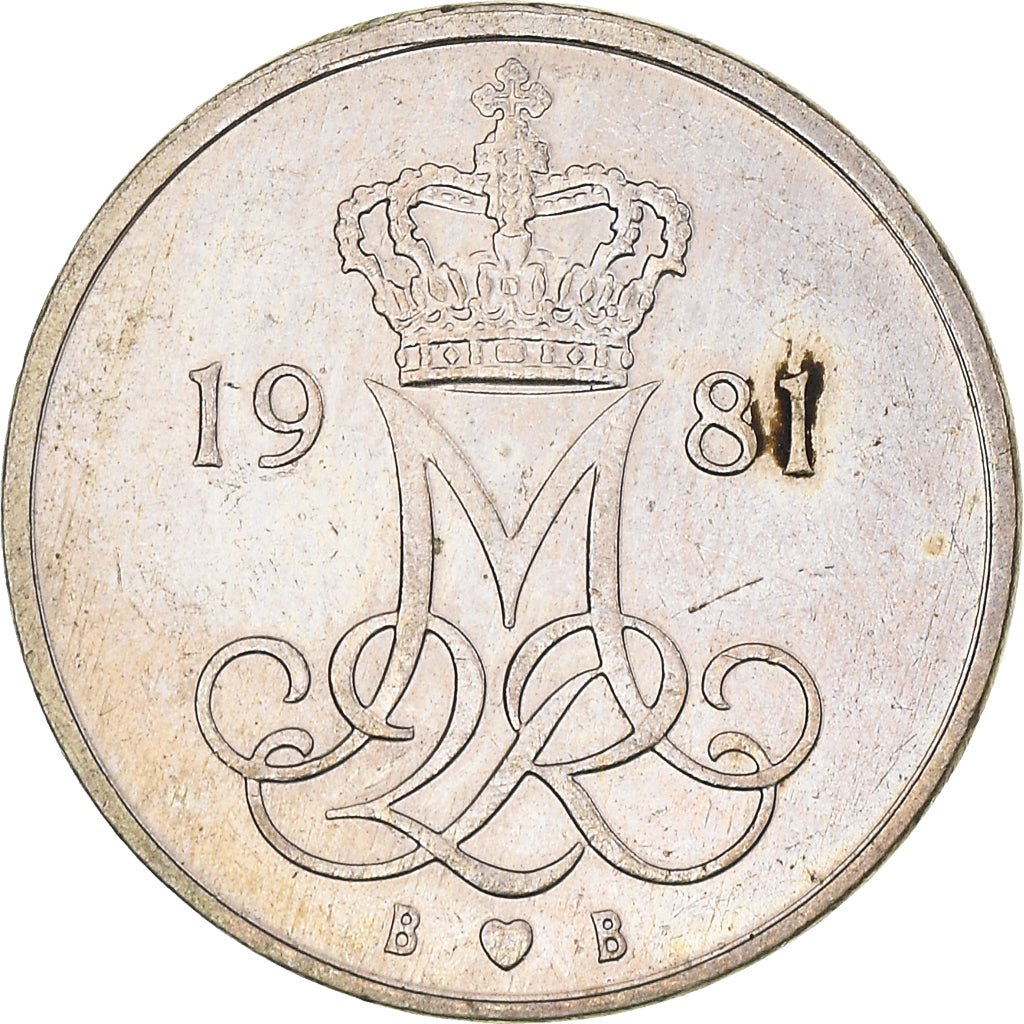 Coin, Denmark, Margrethe II, 10 Öre, 1981, Copenhagen, EF(40-45)