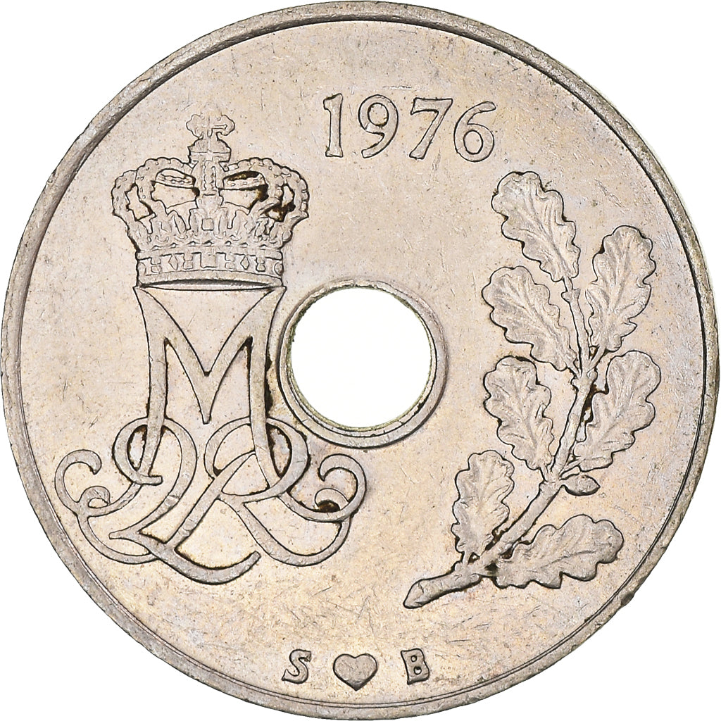Coin, Denmark, Margrethe II, 25 Öre, 1976, Copenhagen, EF(40-45)