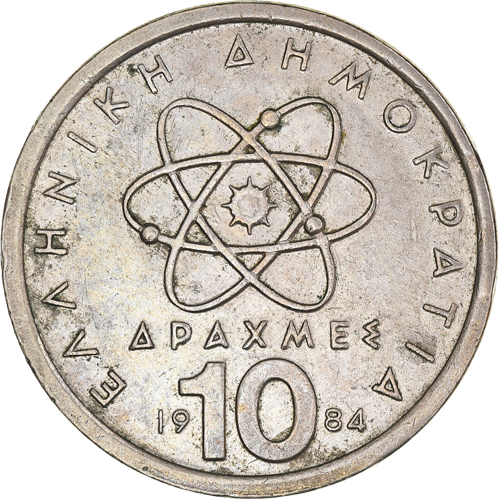 Coin, Greece, 10 Drachmes, 1984, EF(40-45), Copper-nickel, KM:132