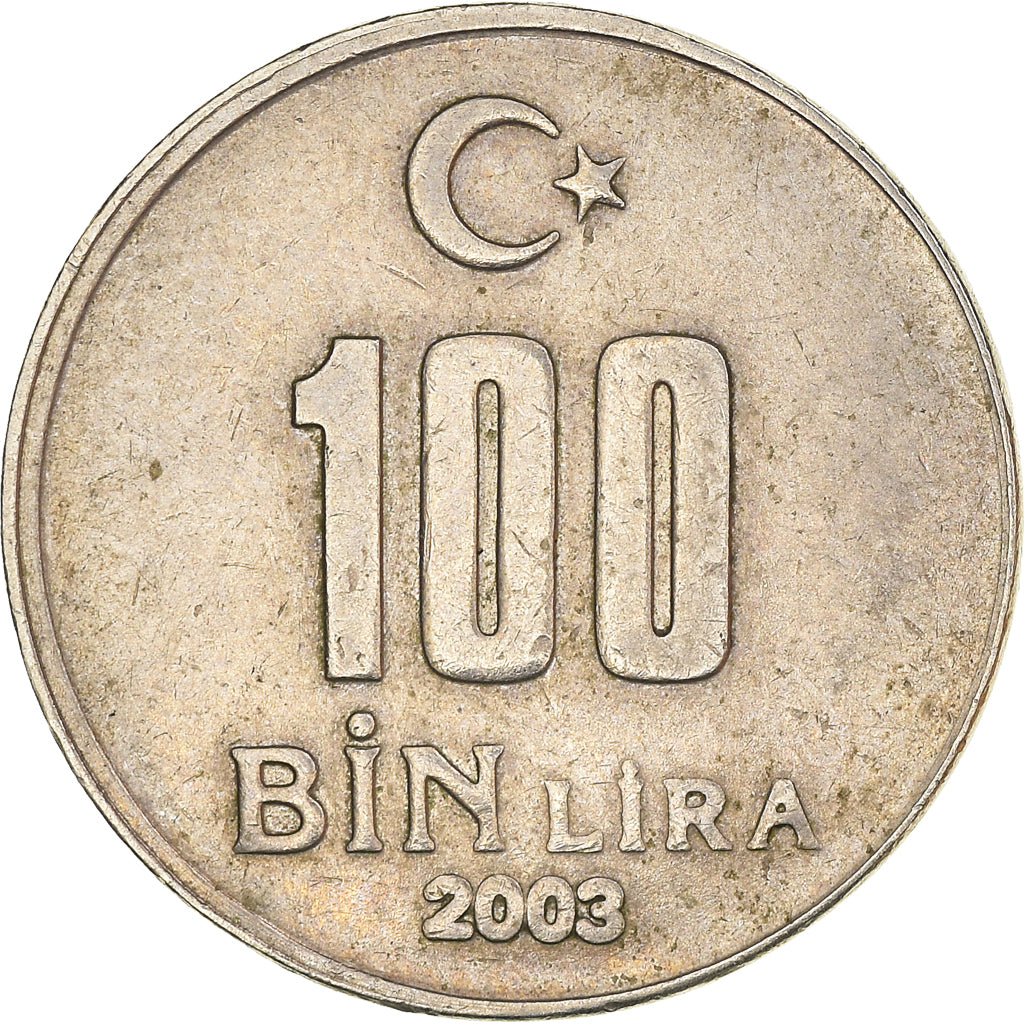 Munten, Turkije, 100000 Lira, 100 Bin Lira, 2003, Istanbul, ZF