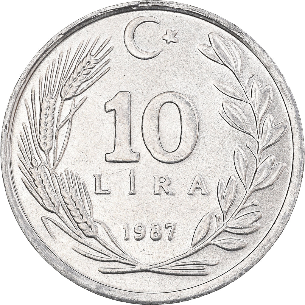 Monnaie, Turquie, 10 Lira, 1987, TTB+, Aluminium, KM:964