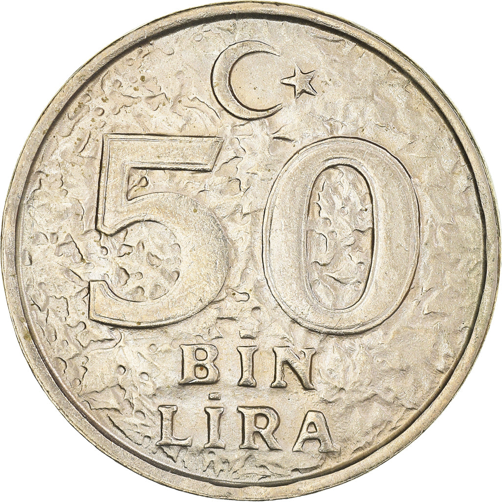 Monnaie, Turquie, 50000 Lira, 50 Bin Lira, 1998, TTB+, Cuivre-Nickel-Zinc