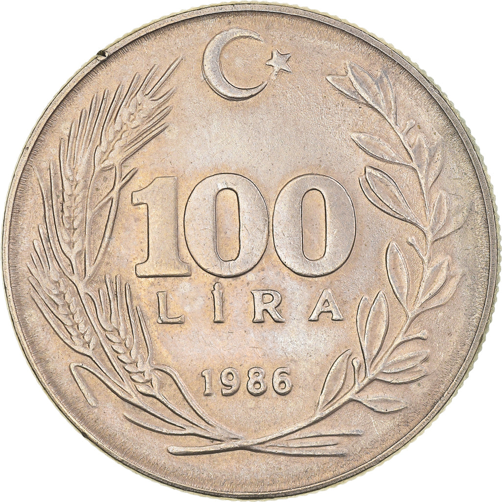 Moneda, Turquía, 100 Lira, 1986, EBC, Cobre - níquel - cinc, KM:967