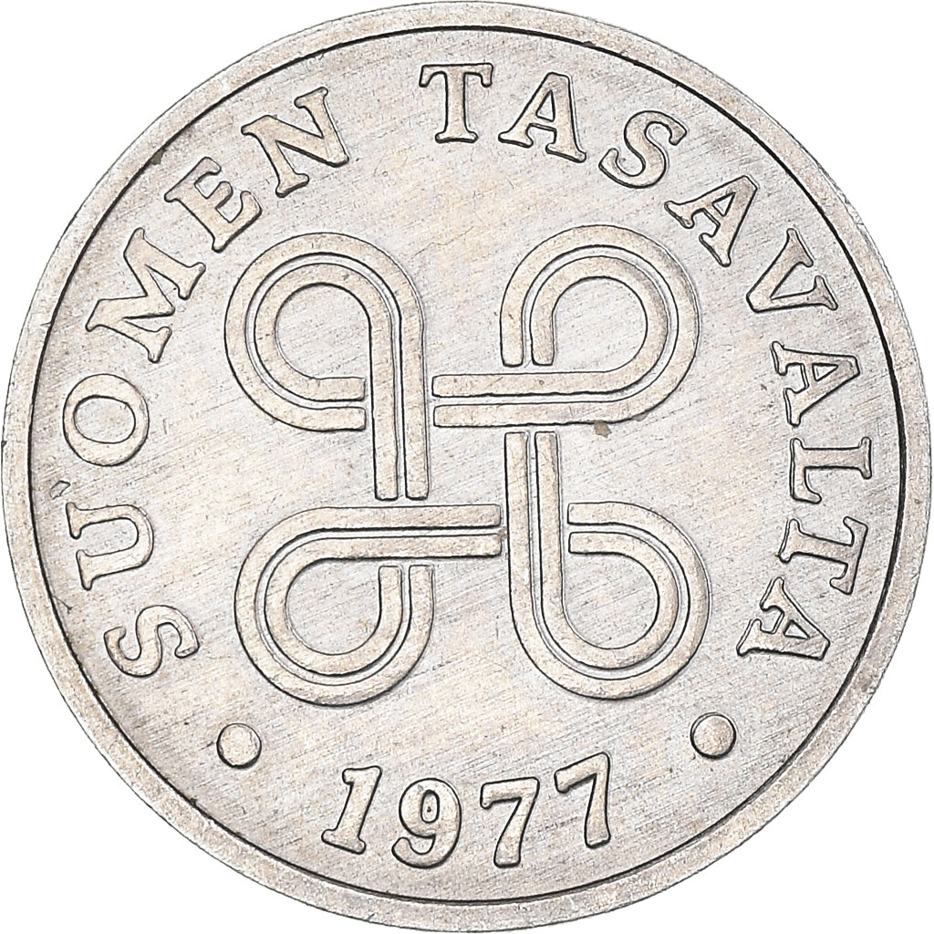Coin, Finland, Penni, 1977, AU(50-53), Aluminum, KM:44a