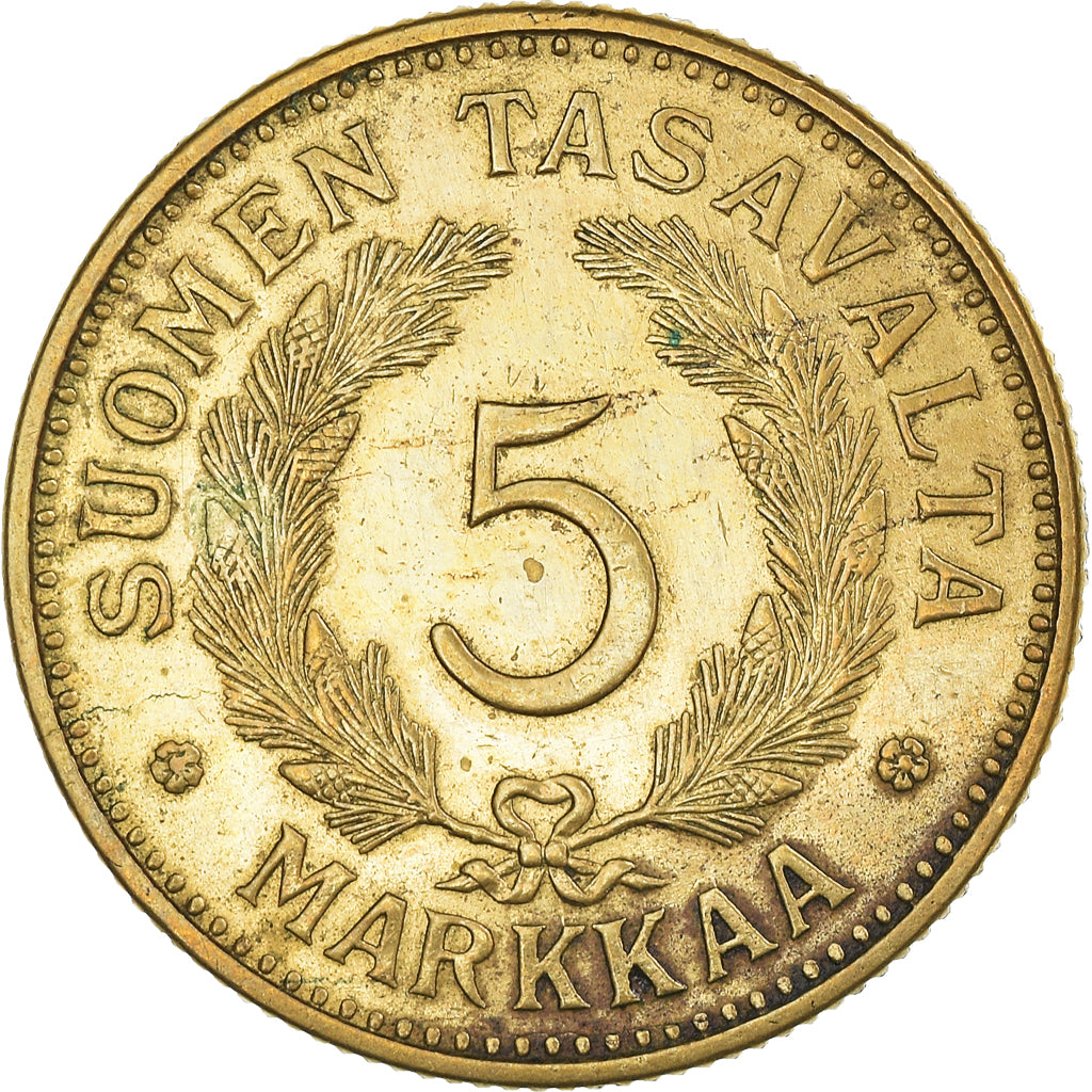 Coin, Finland, 5 Markkaa, 1941, EF(40-45), Aluminum-Bronze, KM:31