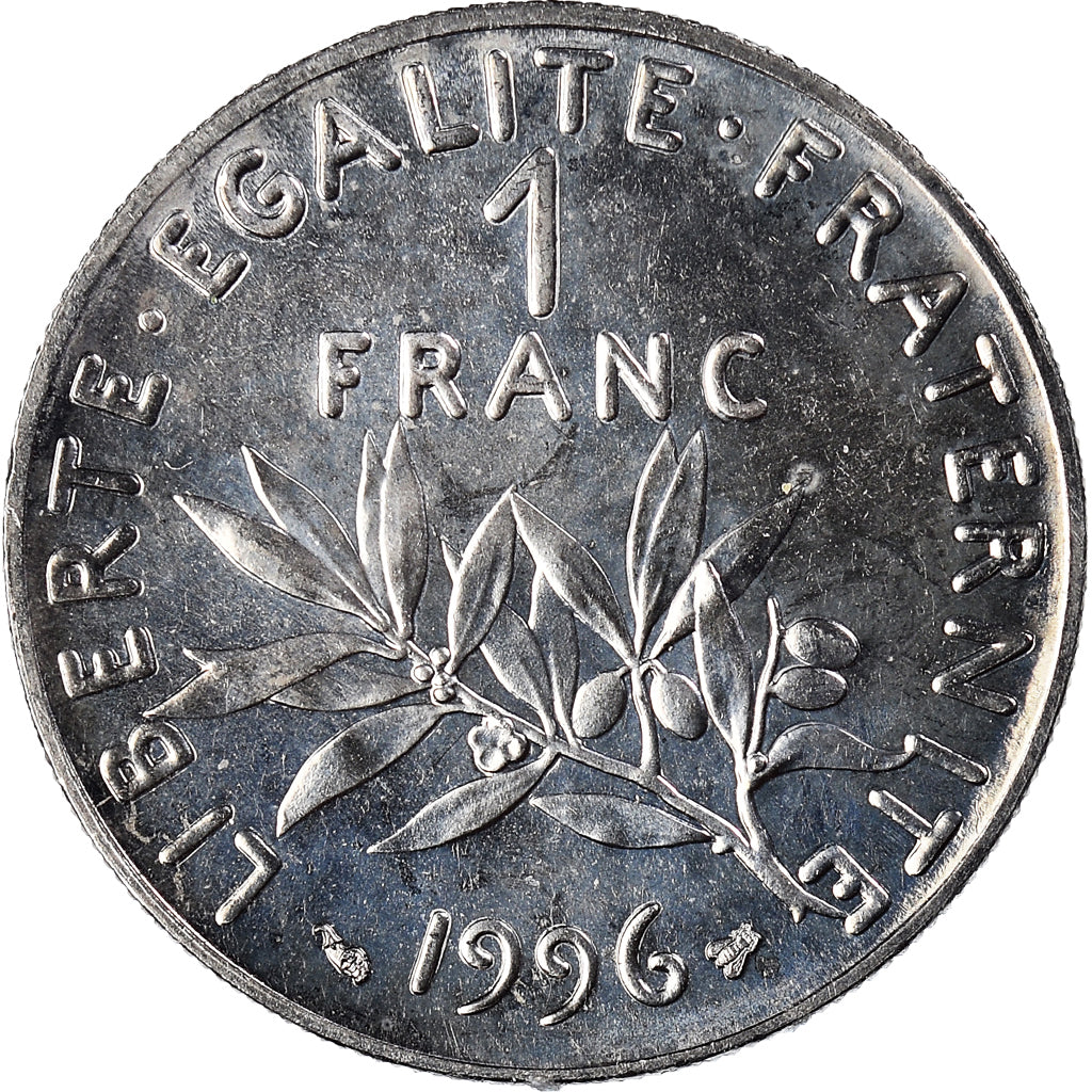 Moneta, Francja, Semeuse, Franc, 1996, BU, MS(65-70), Nikiel, KM:925.2