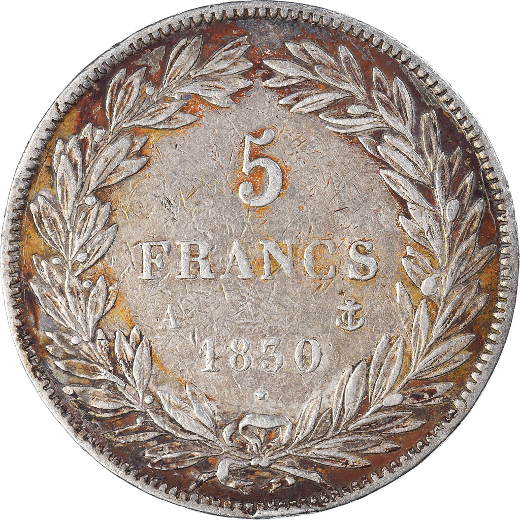 Coin, France, Louis-Philippe, 5 Francs, 1830, Paris, VF(30-35), Silver, KM:735.1
