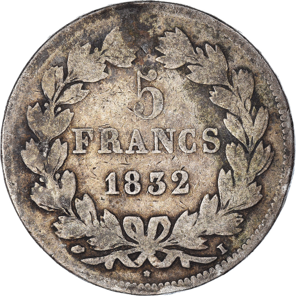 Coin, France, Louis-Philippe, 5 Francs, 1832, Limoges, VF(20-25), Silver
