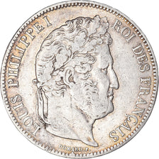 Coin, France, Louis-Philippe, 5 Francs, 1833, Lyon, VF(30-35), Silver, KM:749.4