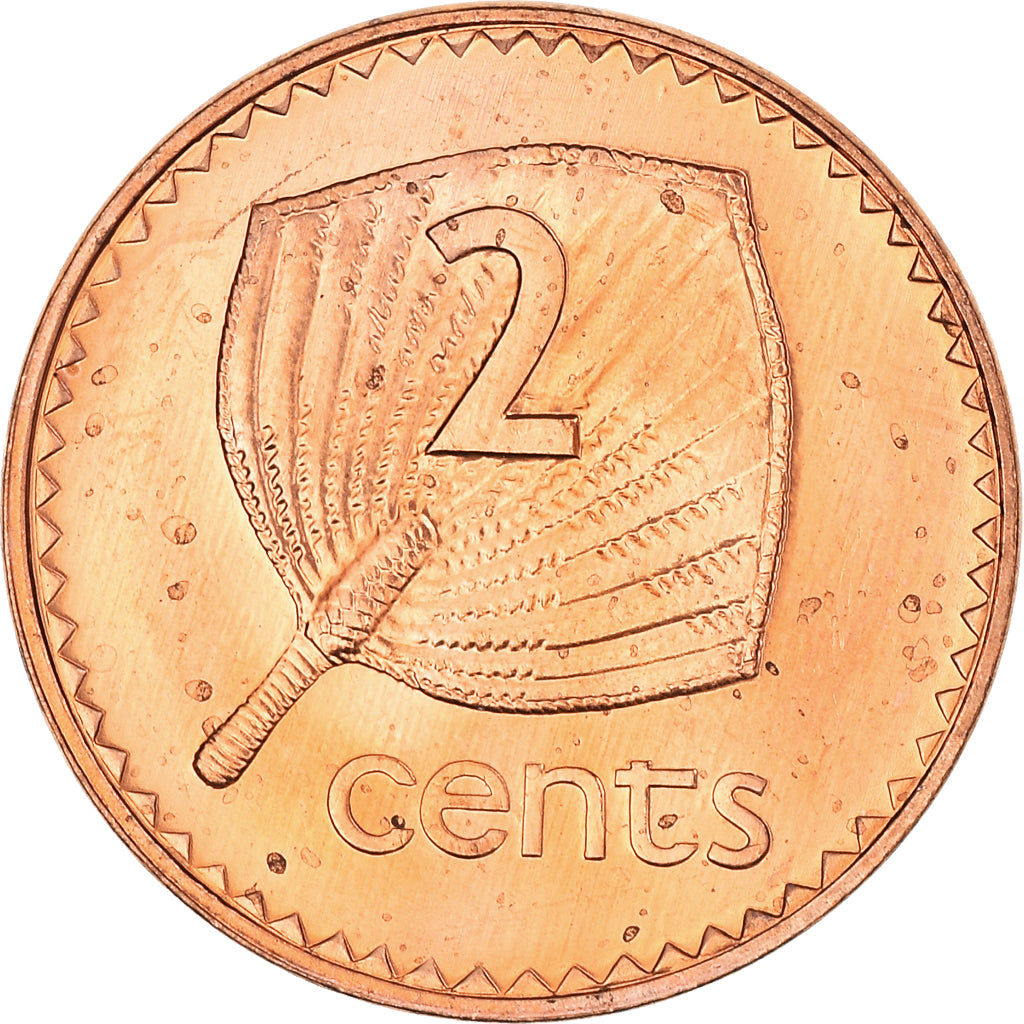 Coin, Fiji, Elizabeth II, 2 Cents, 1992, MS(63), Copper Plated Zinc, KM:50a
