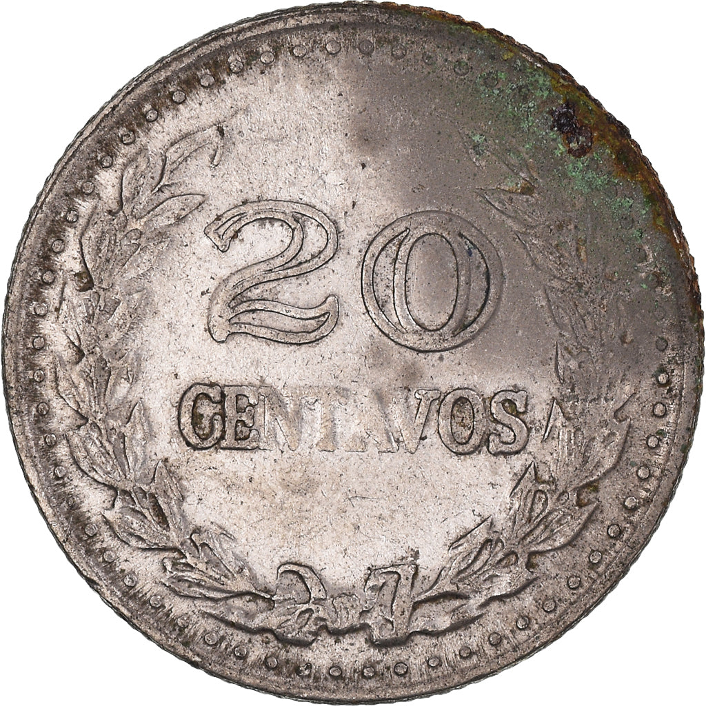 Moneda, Colombia, 20 Centavos, 1974, MBC, Níquel recubierto de acero, KM:246.1