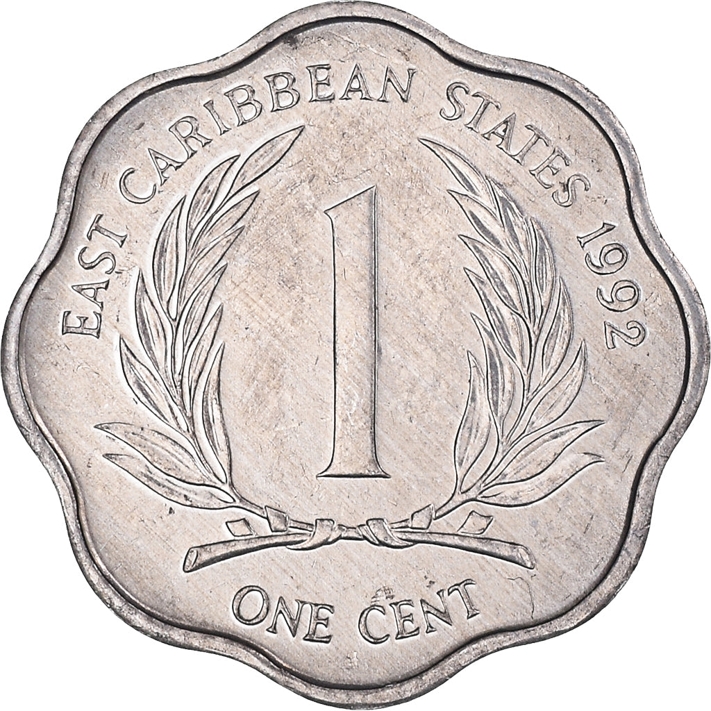 Coin, East Caribbean States, Elizabeth II, Cent, 1992, MS(63), Aluminum, KM:10