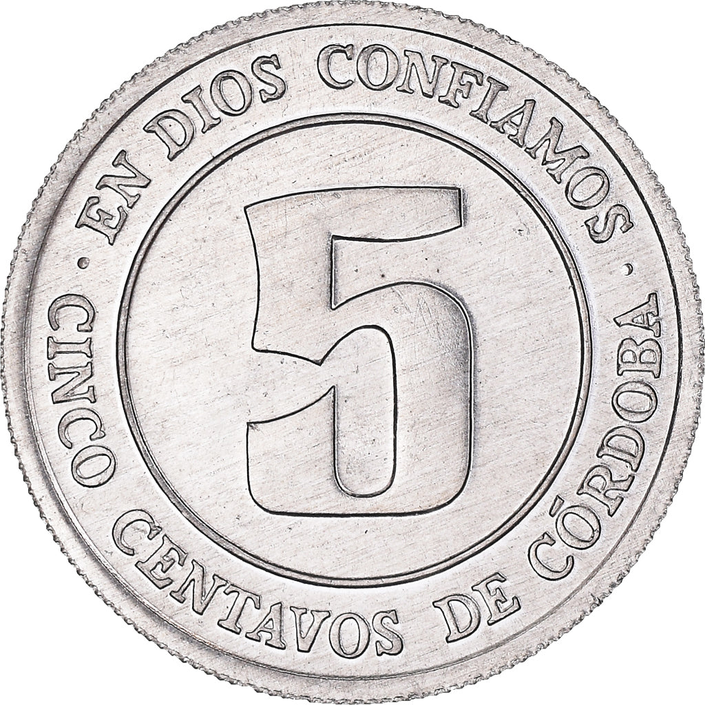 Münze, Nicaragua, 5 Centavos, 1974, VZ+, Aluminium, KM:27
