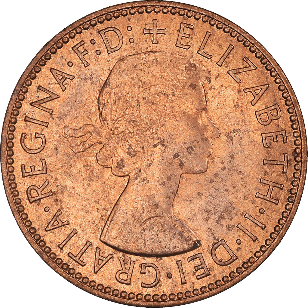 Coin, Great Britain, Elizabeth II, 1/2 Penny, 1967, MS(60-62), Bronze, KM:896