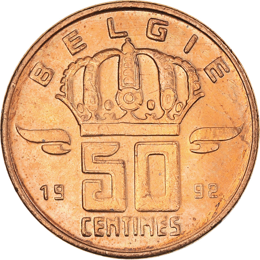 Coin, Belgium, Baudouin I, 50 Centimes, 1992, MS(63), Bronze, KM:149.1