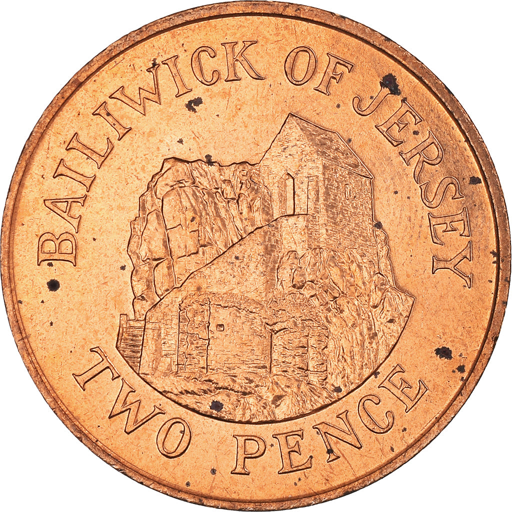 Coin, Jersey, Elizabeth II, 2 Pence, 1990, AU(55-58), Bronze, KM:55