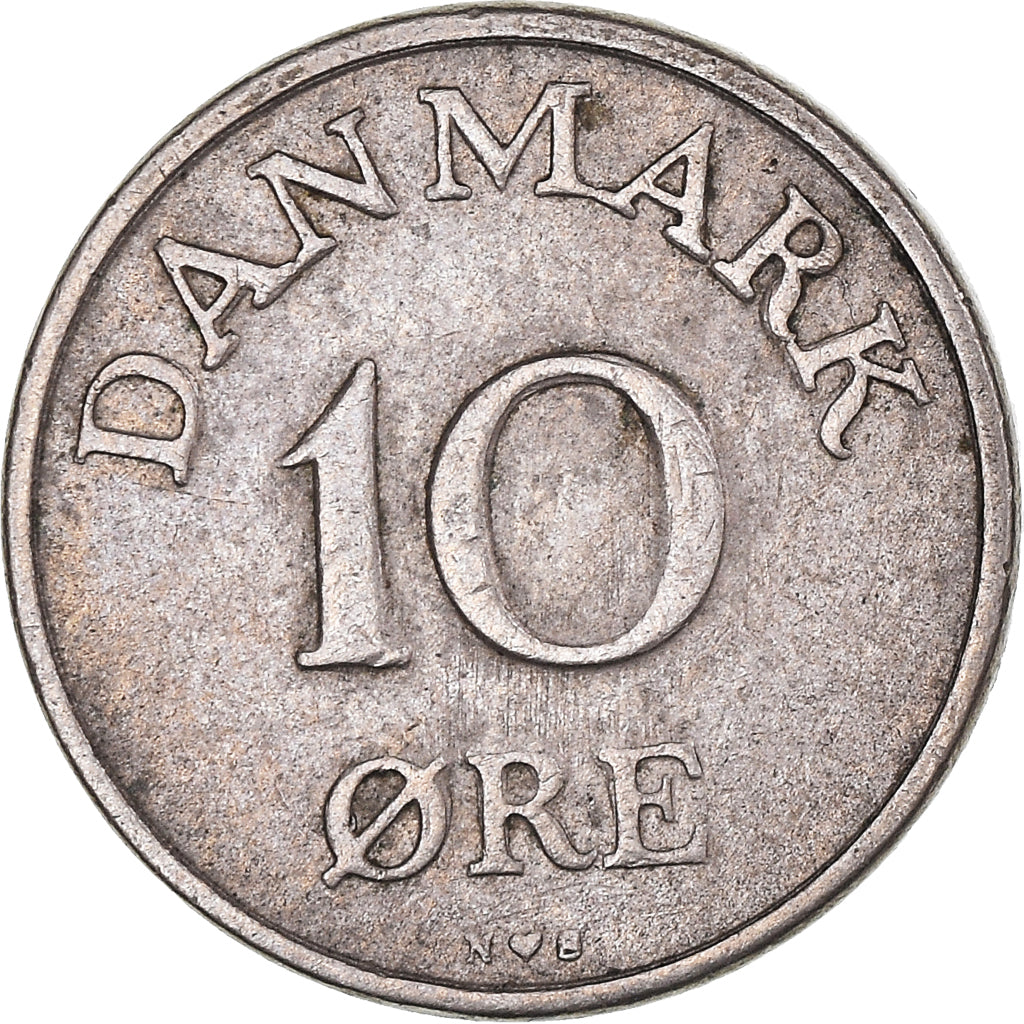 Coin, Denmark, Frederik IX, 10 Öre, 1951, Copenhagen, VF(30-35), Copper-nickel