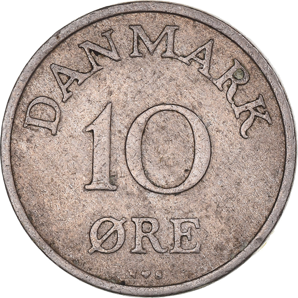 Coin, Denmark, Frederik IX, 10 Öre, 1950, Copenhagen, VF(30-35), Copper-nickel