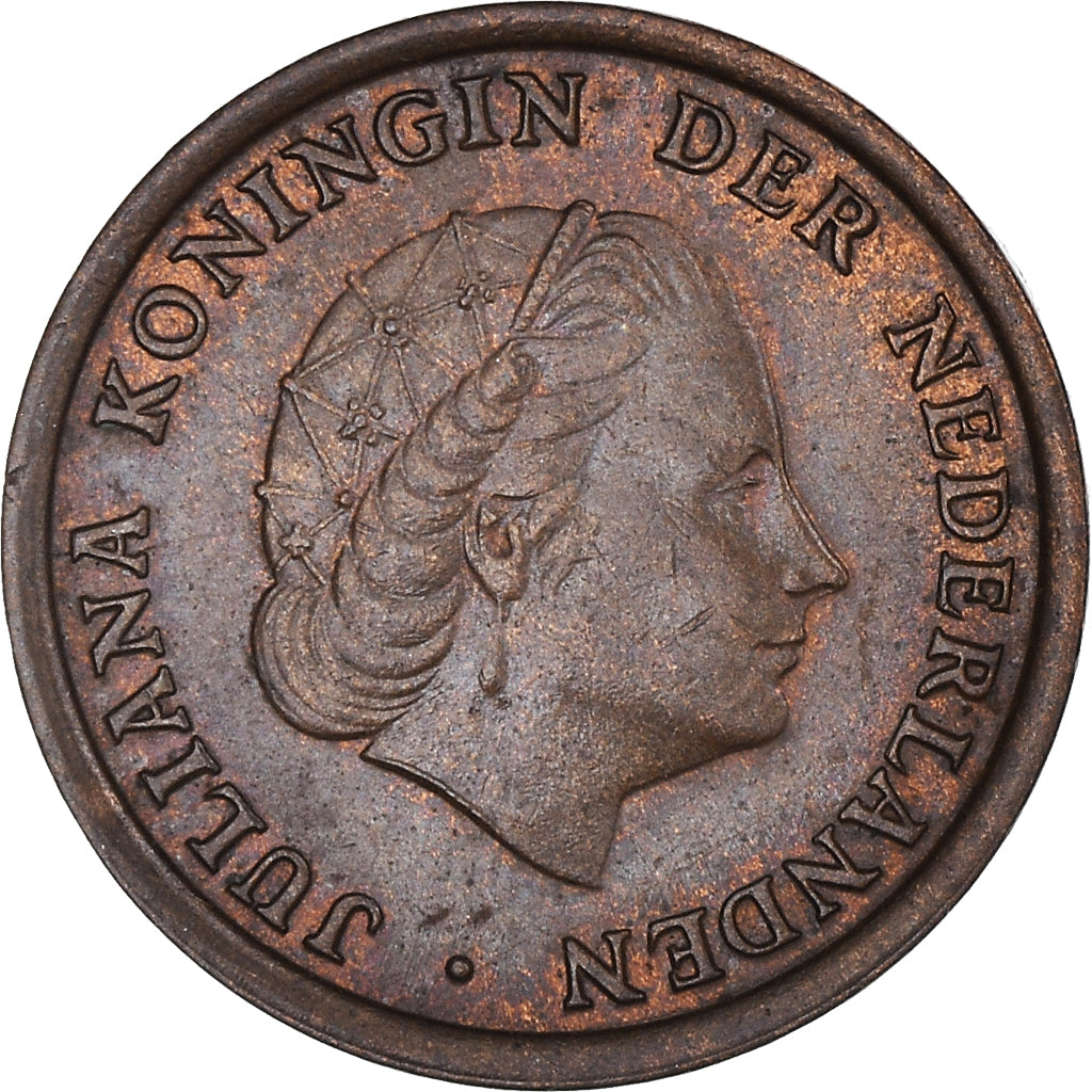 Coin, Netherlands, Juliana, Cent, 1957, AU(55-58), Bronze, KM:180