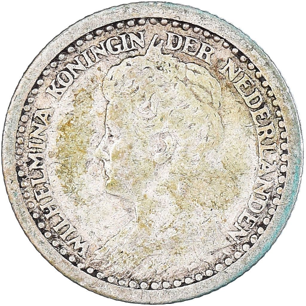 Moeda, Países Baixos, Wilhelmina I, 10 Cents, 1918, VF(20-25), Prata, KM:145