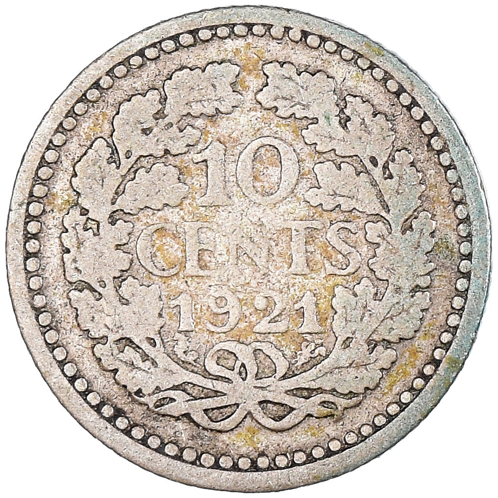 Coin, Netherlands, Wilhelmina I, 10 Cents, 1921, VF(20-25), Silver, KM:145