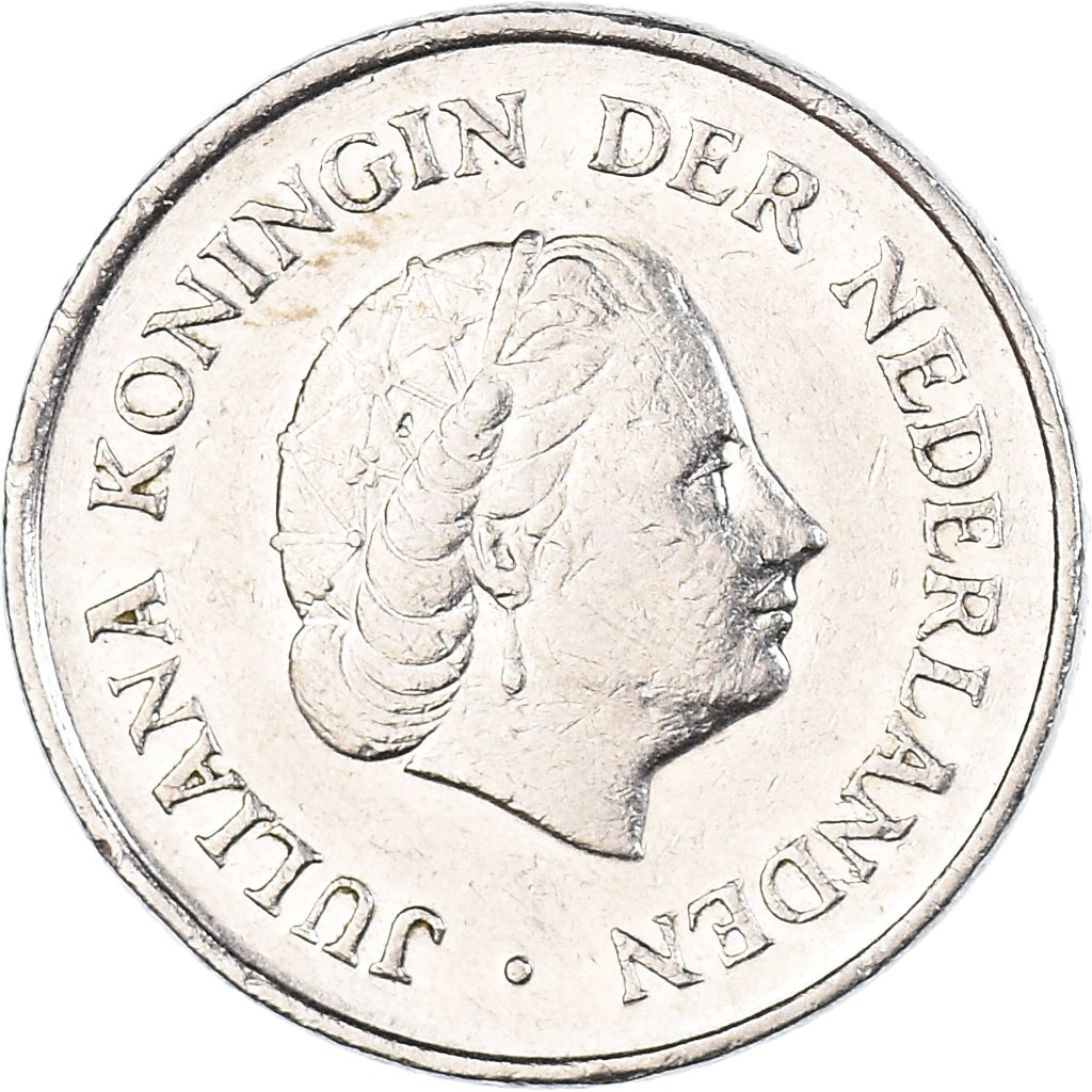 Moneda, Países Bajos, Juliana, 25 Cents, 1970, MBC, Níquel, KM:183