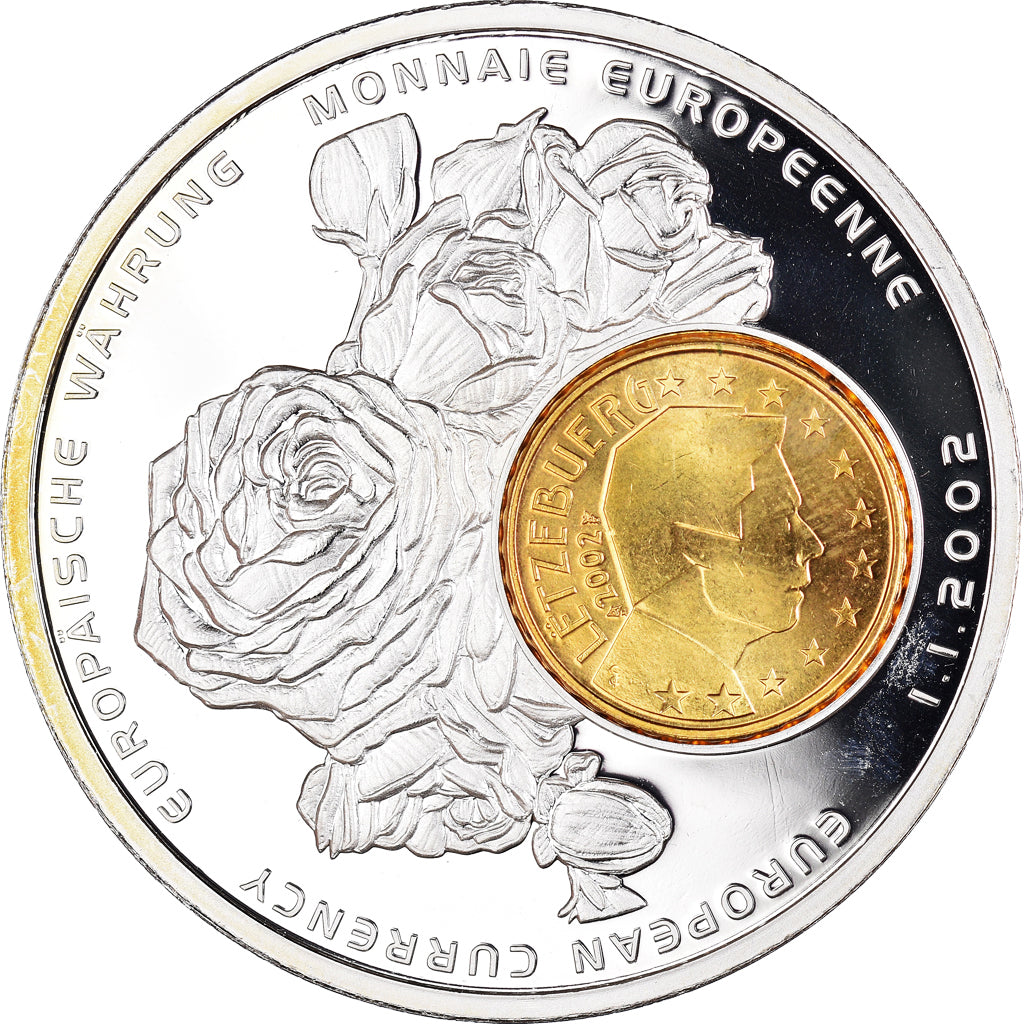 Luxembourg, Médaille, 2002, Union Européenne, SPL+, Cuivre plaqué Argent