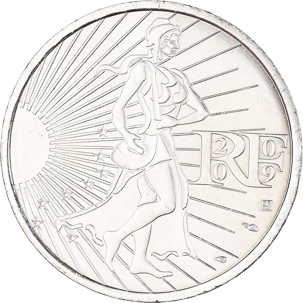 France, 10 Euro, 2009, Semeuse, MS(63), Silver, KM:1580