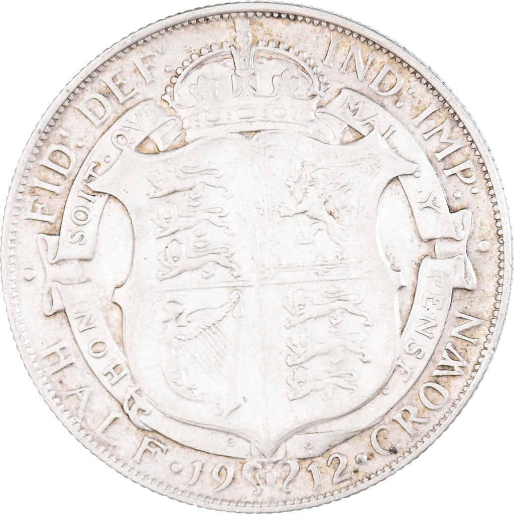 Coin, Great Britain, George V, 1/2 Crown, 1912, EF(40-45), Silver, KM:818.1