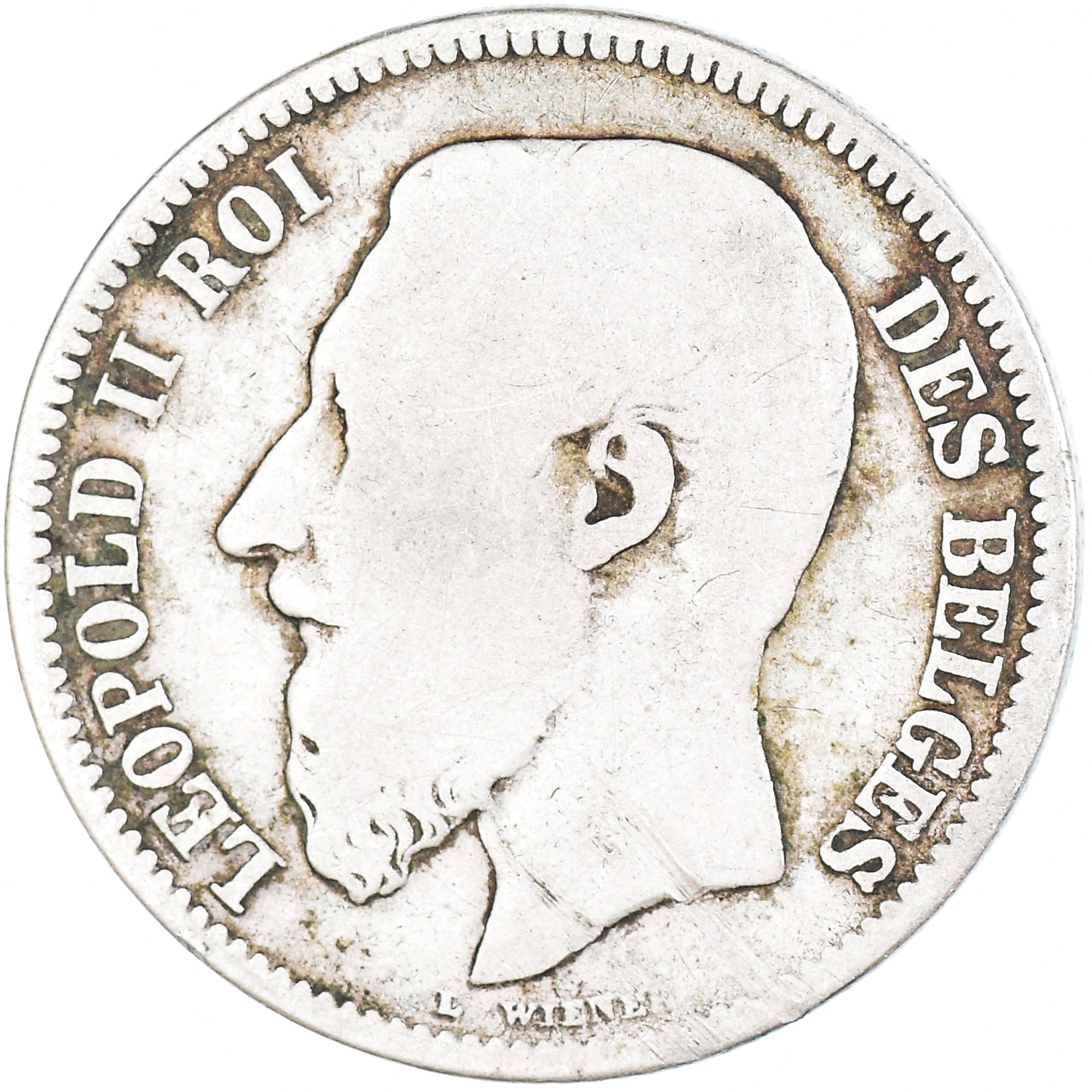 Moneda, Bélgica, Leopold II, 2 Francs, 2 Frank, 1867, BC, Plata, KM:30.1