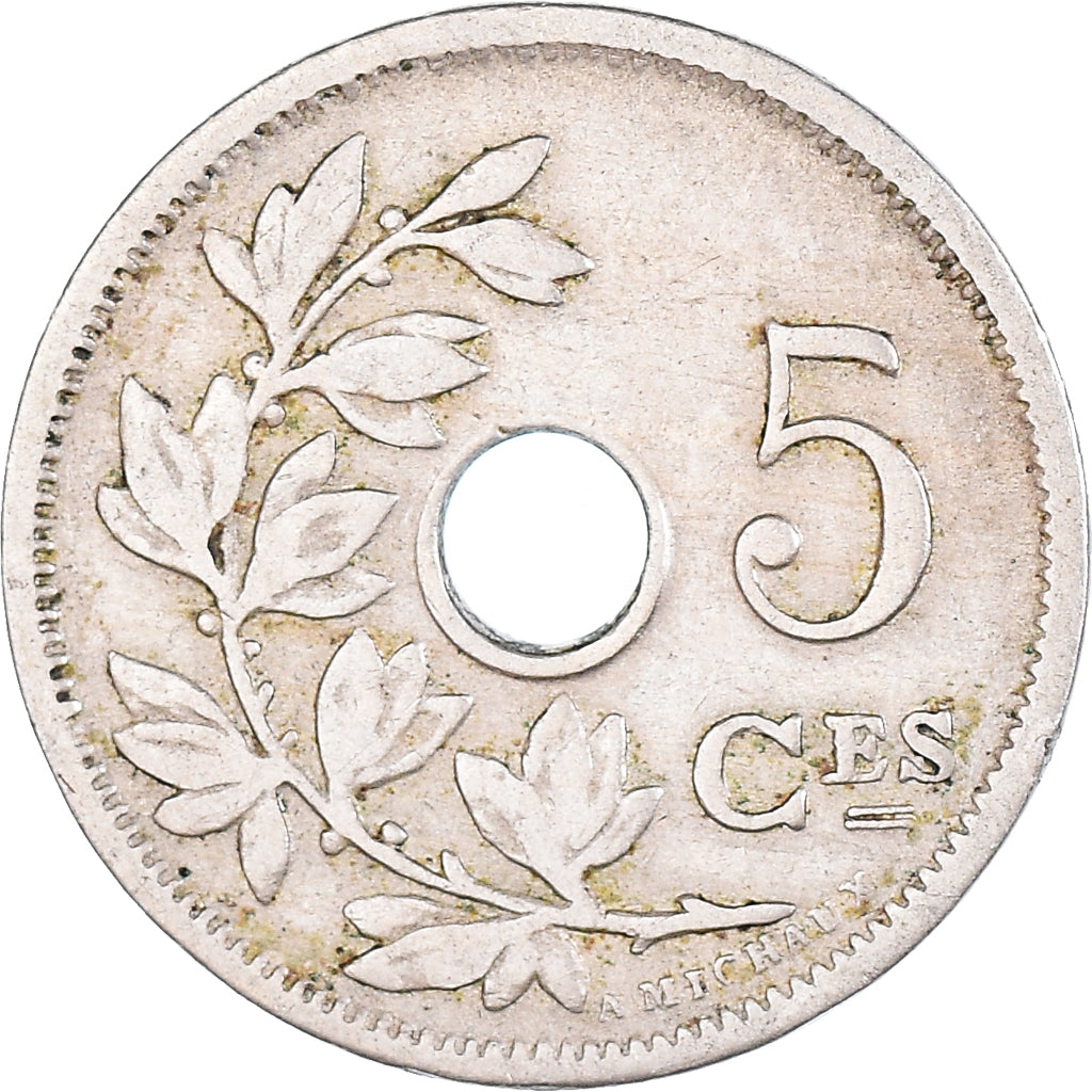 Munten, België, 5 Centimes, 1905, ZF, Cupro-nikkel, KM:55